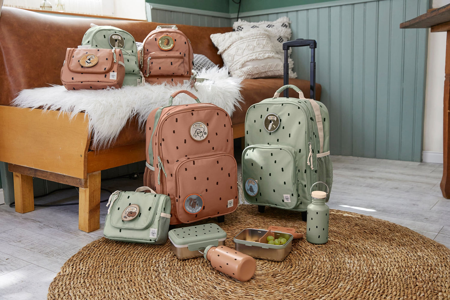 Kindergartenrucksack Mini Happy Prints Oliv Lässig