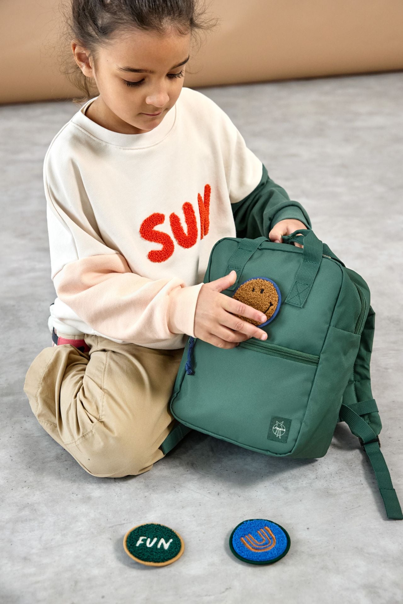 Lässig Kindergartenrucksack Square - Little Gang dunkelgrün