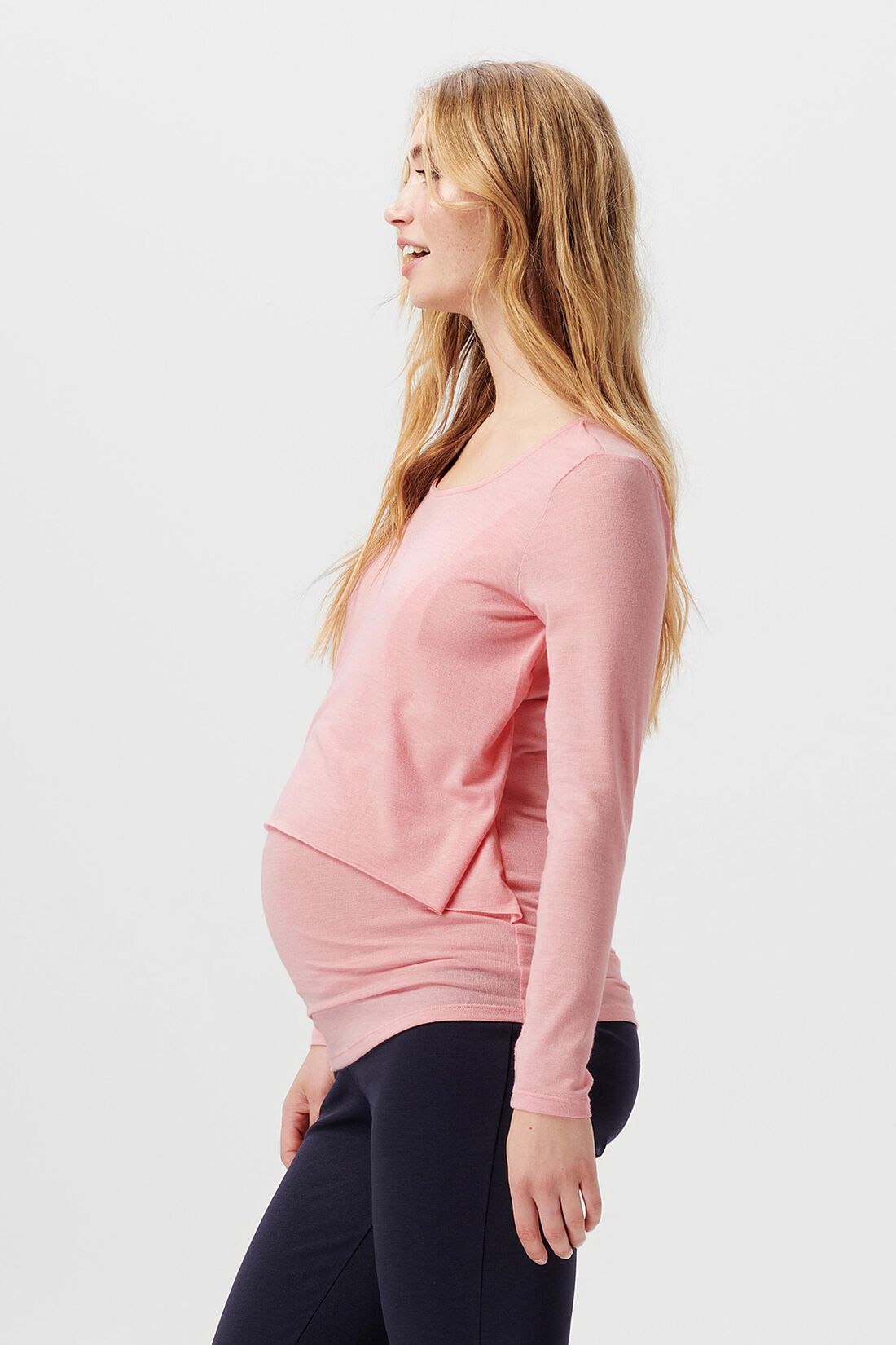 Umstandmode - Longsleeve mit Stillfunktion rosa