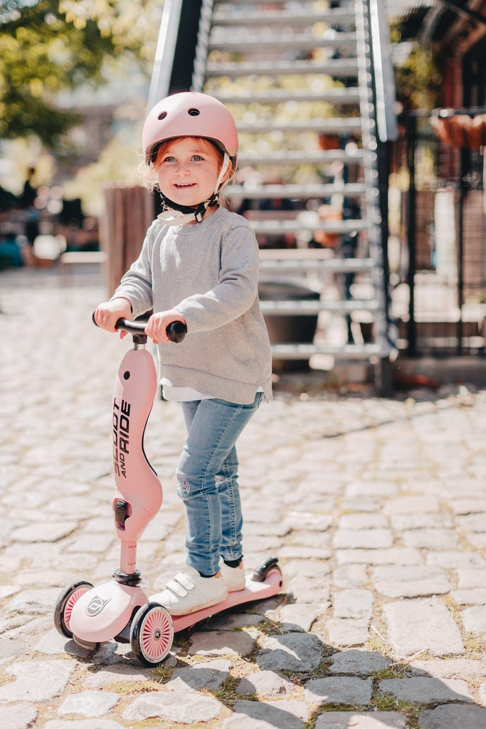 Scoot & Ride Highwaykick 1 steel 2 in1 Kickboard mit Sitz rosa
