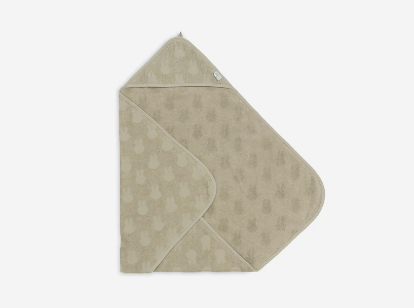 Kapuzenhandtuch Frottee 75x75cm Miffy Jacquard Olive Green