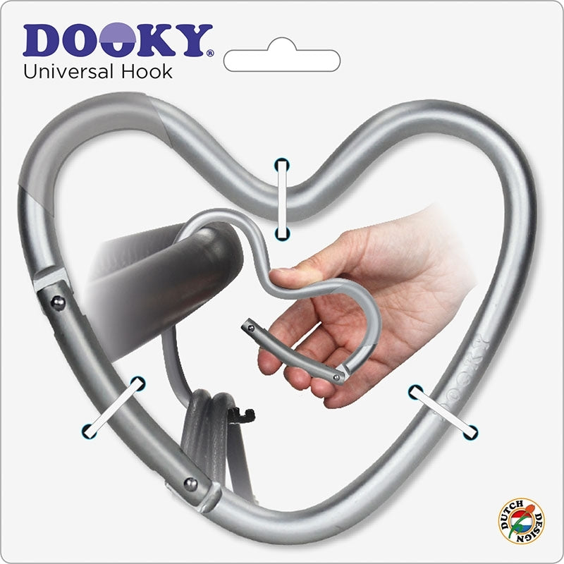 Dooky Kinderwagen Haken silber matt in Herzform