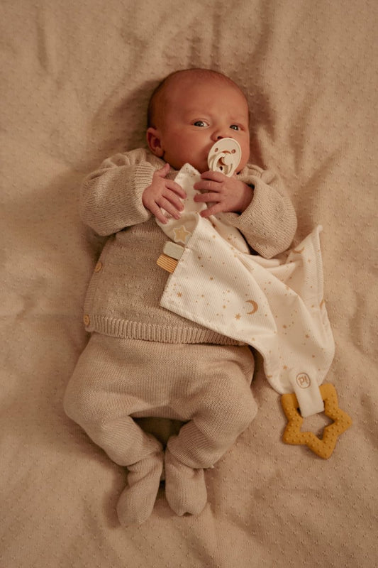 Schmusetuch mit Beißring abnehmbar Newborn Naturals Little Dutch