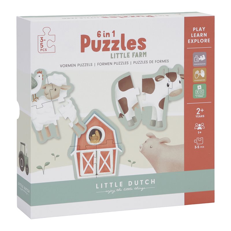 Little Dutch 6 in 1 Puzzle Set Little Farm