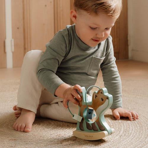 Little Dutch Holz Schaukeltier Fuchs blau Spirale Forest Friends