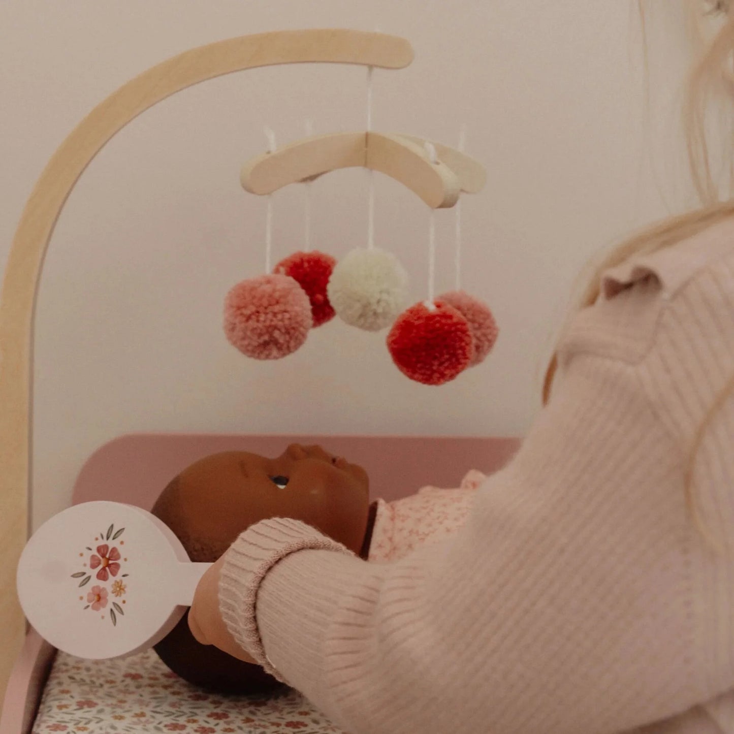 Little Dutch rosa Puppenwickeltisch FSC Holz