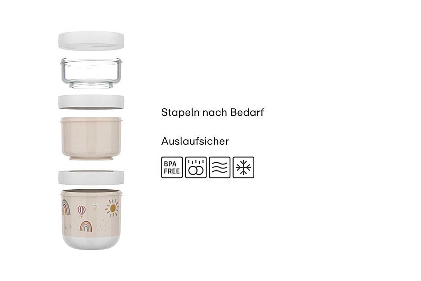Little Dutch rosa Snackbox stapelbar Mepal Mio 3-teilig Fairy Garden