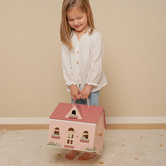 Little Dutch Tragbares Puppenhaus rosa Holz