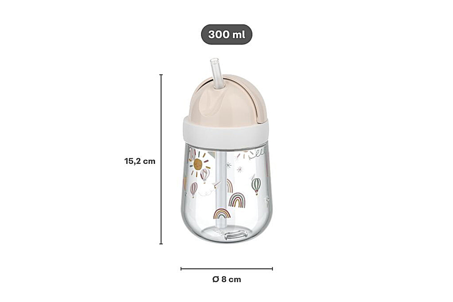 Little Dutch rosa Strohhalmbecher Mepal Mio 300 ml Fairy Garden