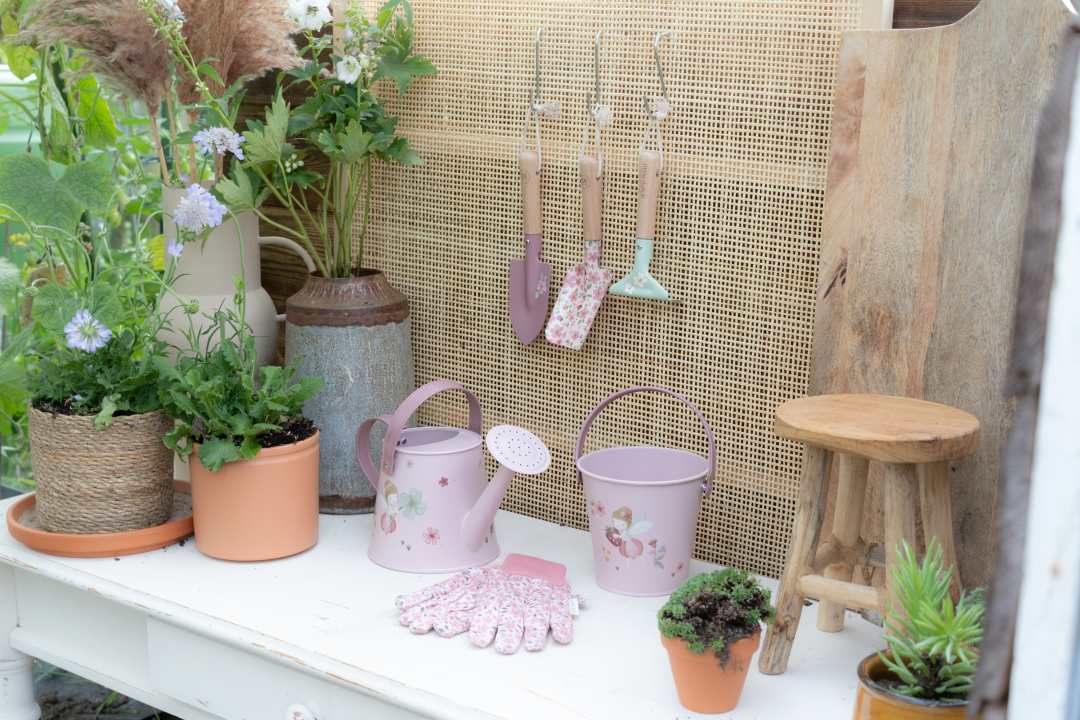 Kinder Gießkanne rosa aus Metall Little Dutch Fairy Garden