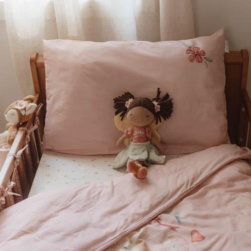 Bezug Kinderbett rosa Reh – 100x140 cm Little Dutch