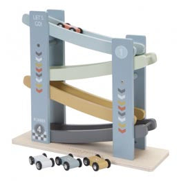 Little Dutch Holzrollbahn Auto blau LD7008 - die Kugelbahn