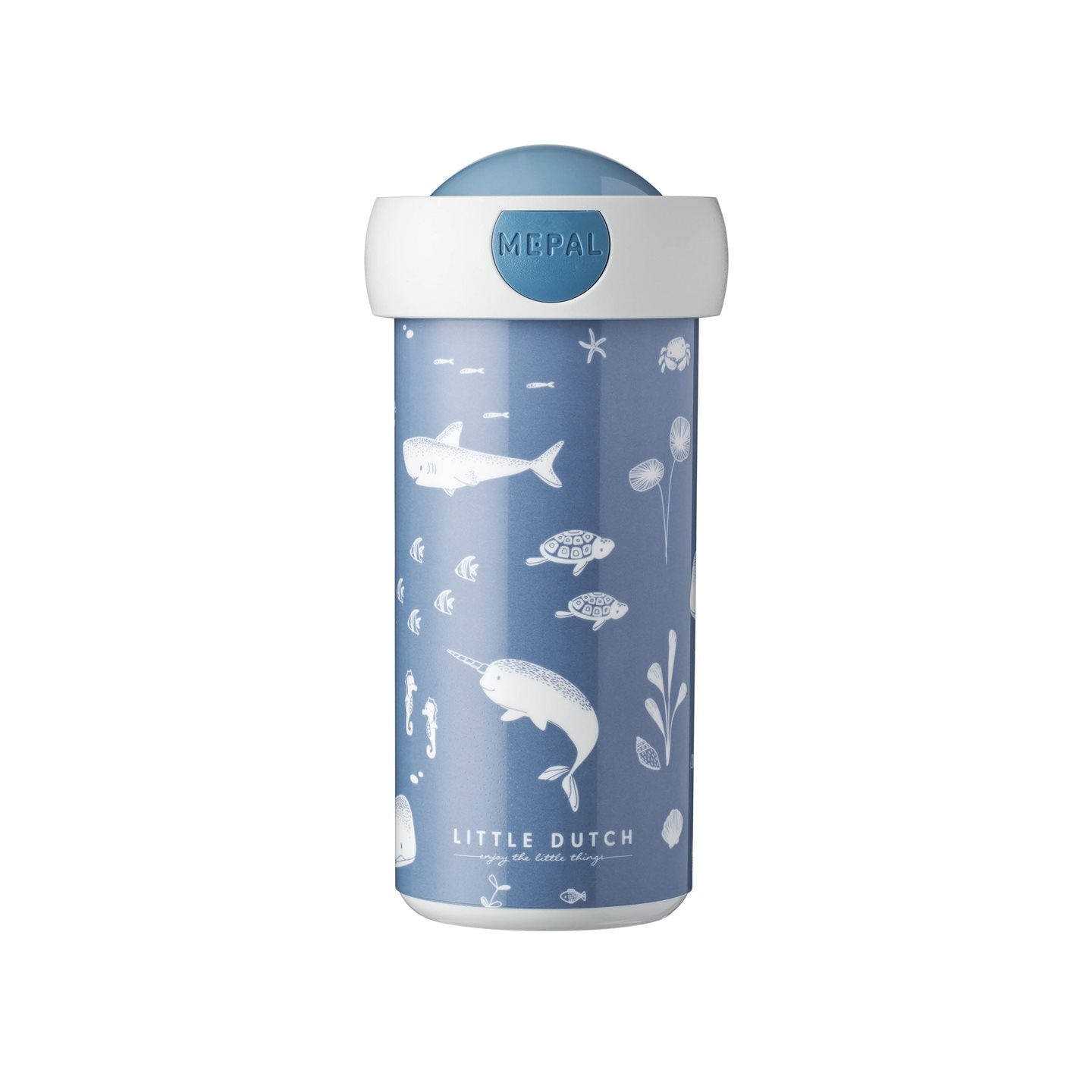Little Dutch Ocean Blue Verschlussbecher Campus 300 ml 107420065391 - der blaue Trinkbecher