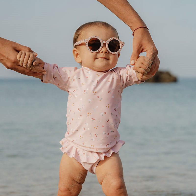 Little Dutch rosa Kindersonnenbrille rund Little Pink Flowers