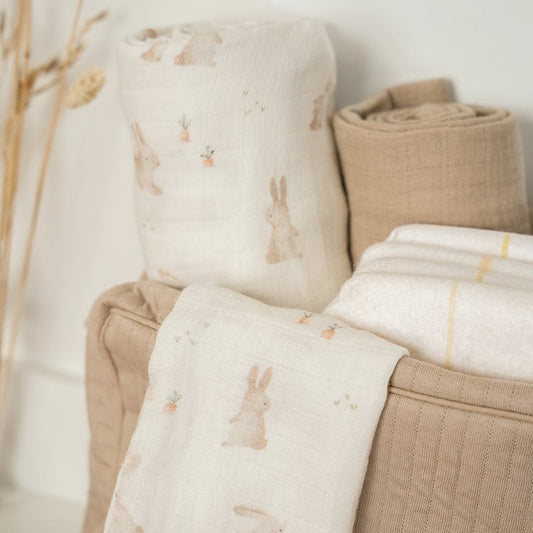 Musselintuch Swaddle 120 x 120 Baby Bunny Little Dutch