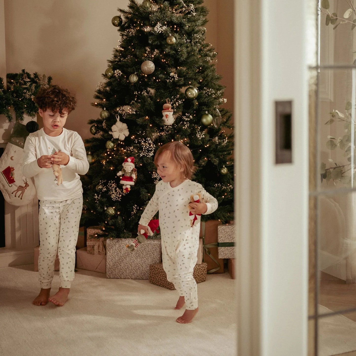 Little Dutch Weihnachts Pyjama Beige Little Christmas