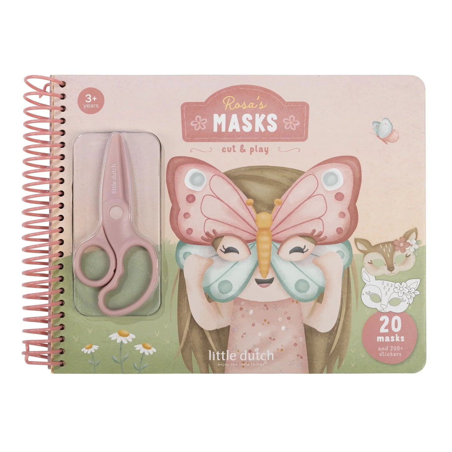 Little Dutch Ausschneide-Masken Essentials „Rosa“ | Bastelset zum Ausschneiden & Gestalten