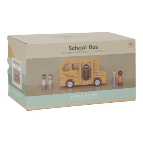 Little Dutch Schulbus Holz mit Spielfiguren