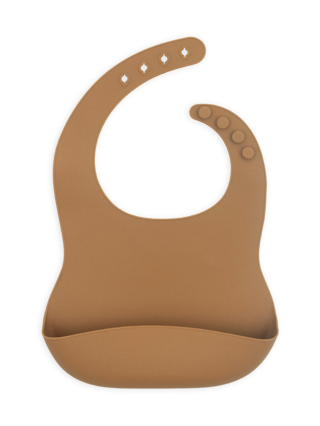 Jollein Silikon Lätzchen mit Auffangschale - wasserdicht Farbe Caramel 029-007-00092