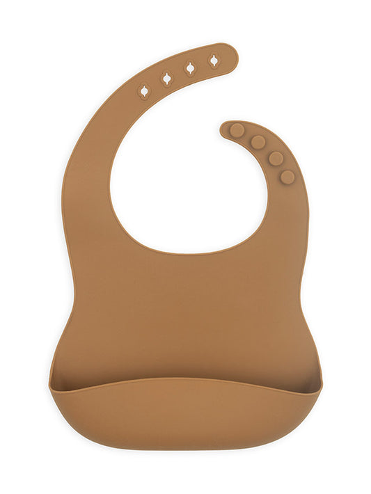 Jollein Silikon Lätzchen mit Auffangschale - wasserdicht Farbe Caramel 029-007-00092