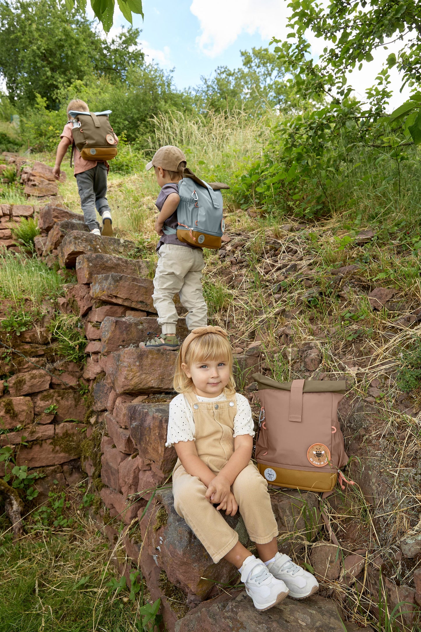 Kindergartenrucksack Rolltop Nature Braun Lässig