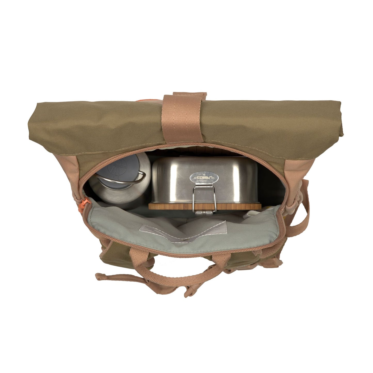 Lässig Kindergartenrucksack Rolltop - Nature Braun