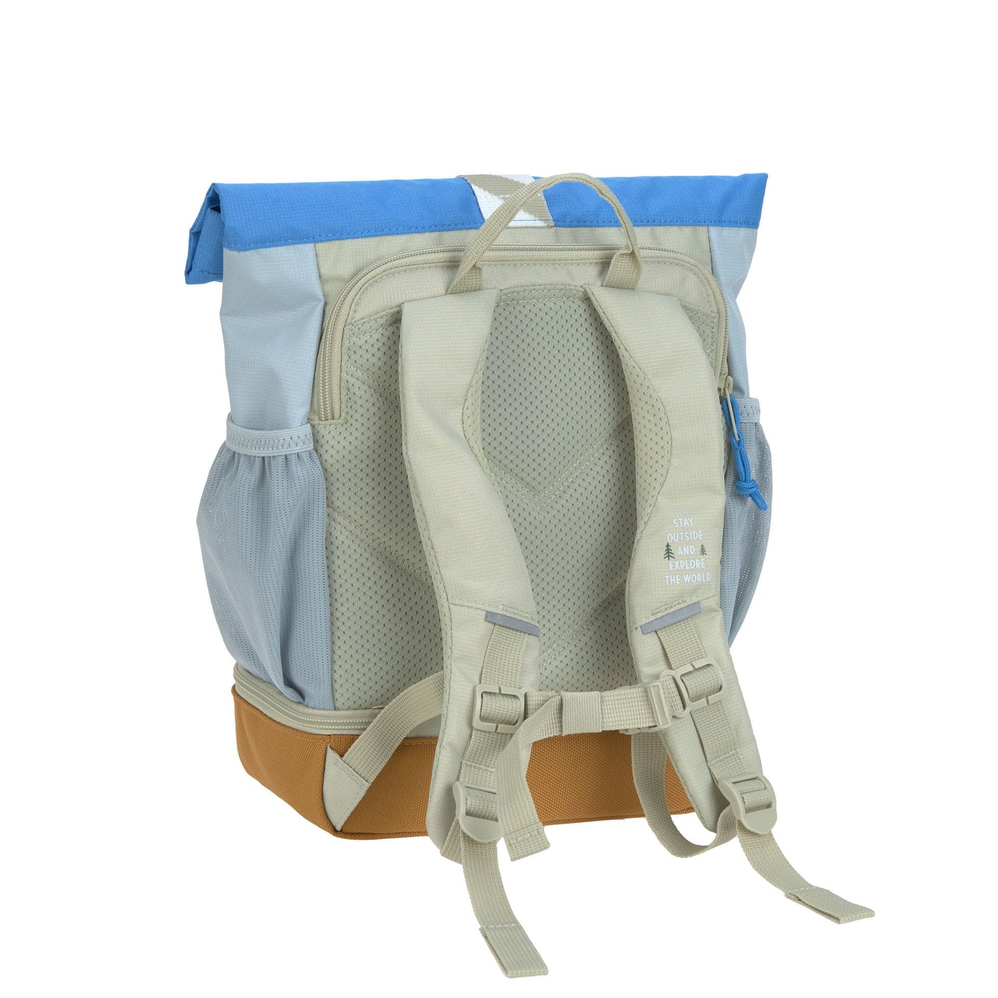 Kindergartenrucksack Rolltop Sunny Explorer Grün Blau Lässig