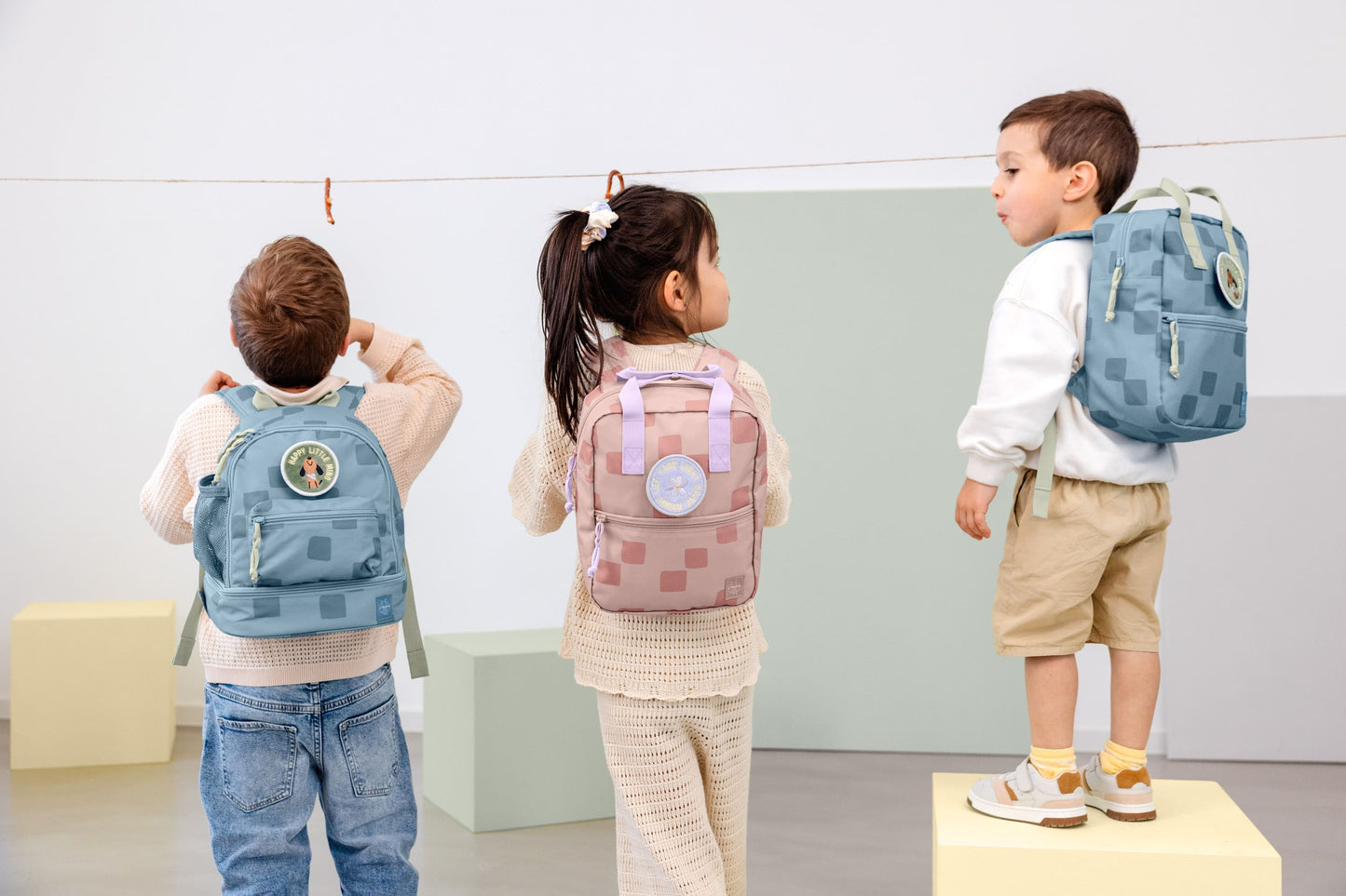 Kindergartenrucksack Mini Pattern Party Blau