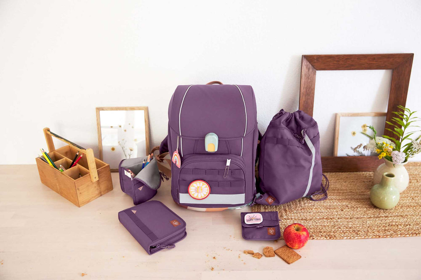 Lässig Schulranzen Set 7-teilig Boxy Unique Purple lila