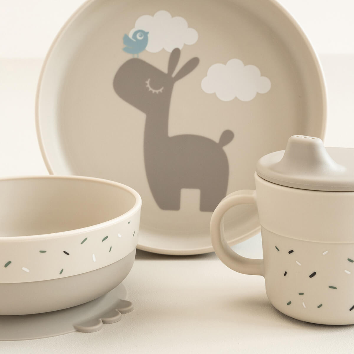 done by deer Foodie Geschirr-Set Lalee sand mit Saugnapf