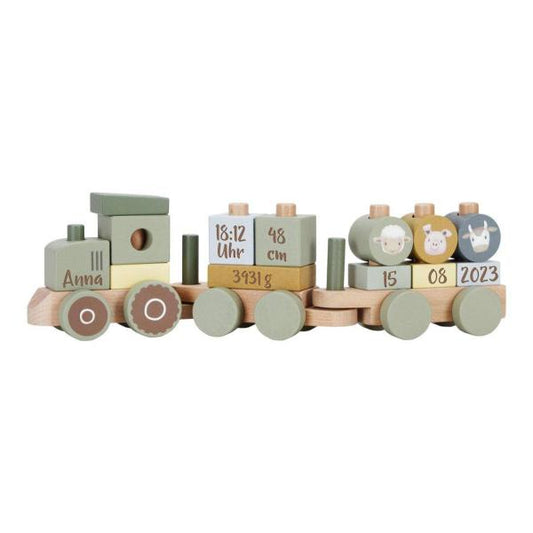 Holzzug Little Farm, zur Geburt gelasert | Little Dutch