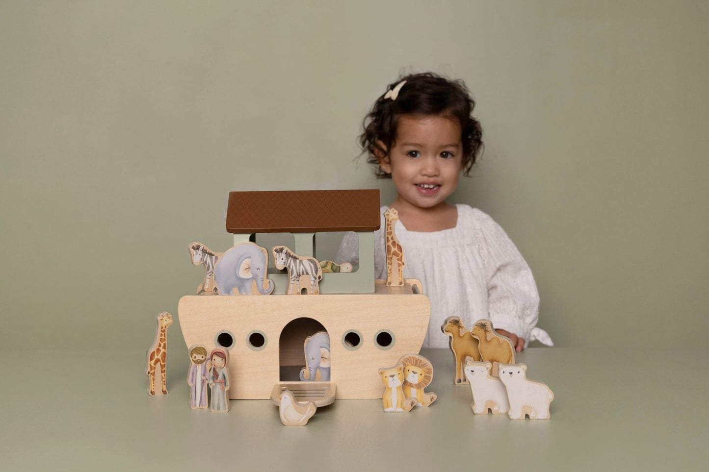 Personalisierte Arche Noah Holz Taufspruch Little Dutch