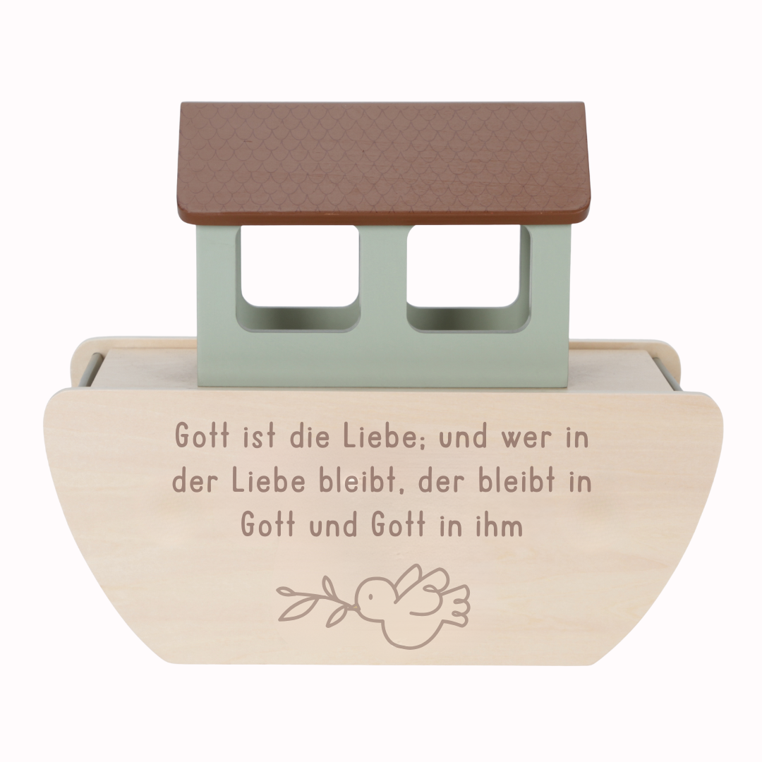 Personalisierte Arche Noah Holz Taufspruch Little Dutch
