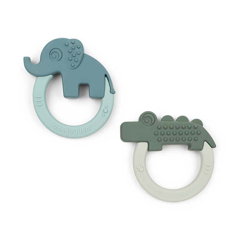Done by Deer Beißring 2er Set deer friends green blue
