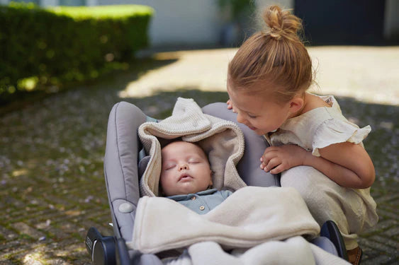 Fußsack für Autositz Kinderwagen - Basic Knit - Nougat