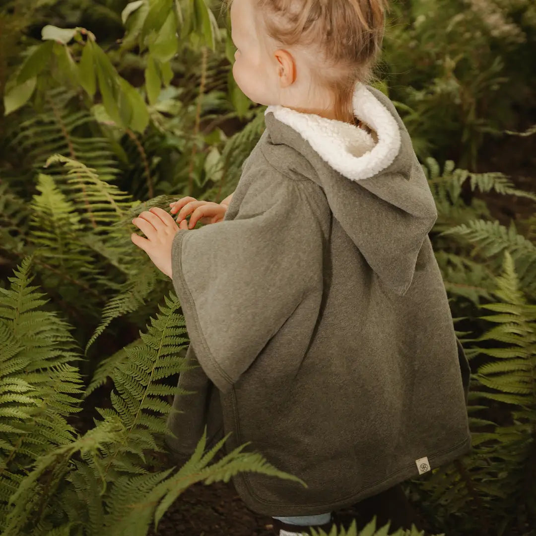 Cloby Teddy Poncho Forest Green