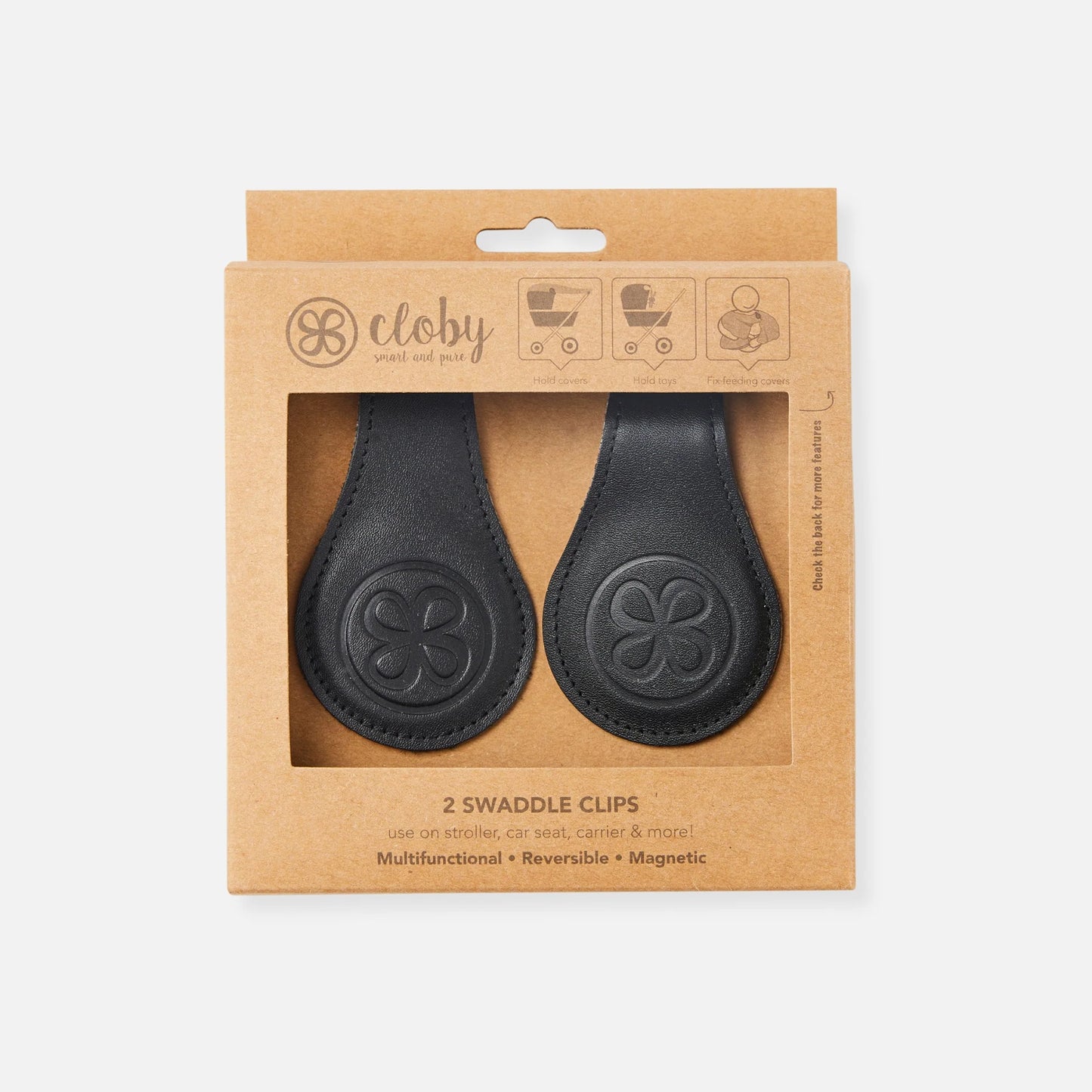 Cloby Magnetclips Schwarz (Leder)
