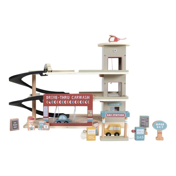 Haltestelle Holz Parkhaus / Garage - Erweiterungsset Eisenbahn 'Railway Collection' | Little Dutch