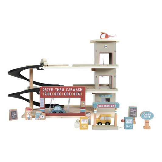 Haltestelle Holz Parkhaus / Garage - Erweiterungsset Eisenbahn 'Railway Collection' | Little Dutch