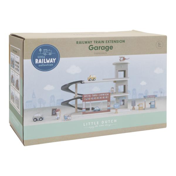 Haltestelle Holz Parkhaus / Garage - Erweiterungsset Eisenbahn 'Railway Collection' | Little Dutch