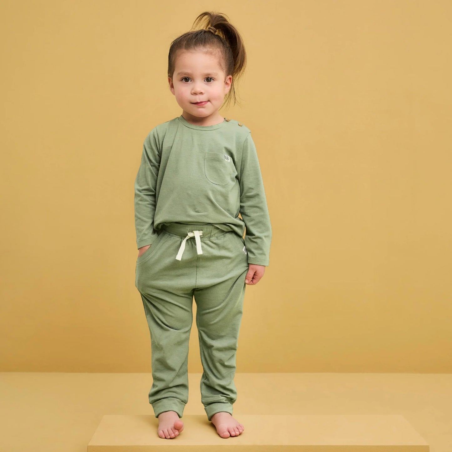 Cloby Langarmshirt in Olive Green UPF 50+