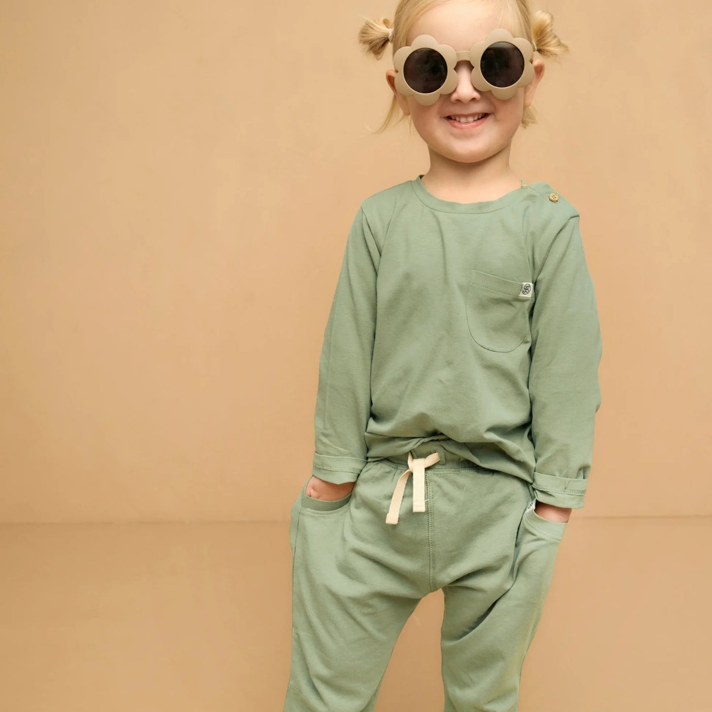 Cloby Langarmshirt in Olive Green UPF 50+