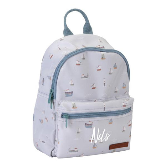 Kinderrucksack Sailors Bay Blau, personalisiert | Little Dutch