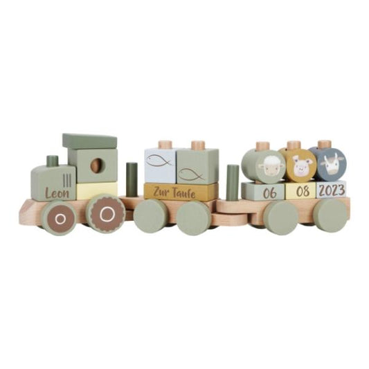 Holzzug Little Farm, zur Taufe gelasert | Little Dutch