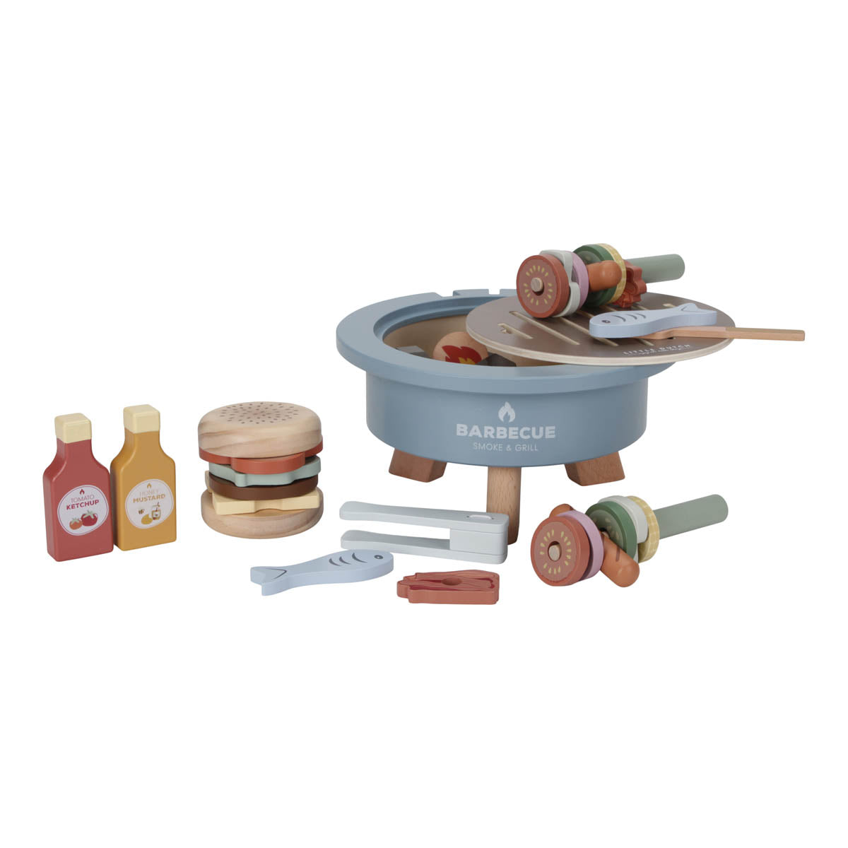 Little Dutch Grill Holz Spielzeuggrill - BBQ Set