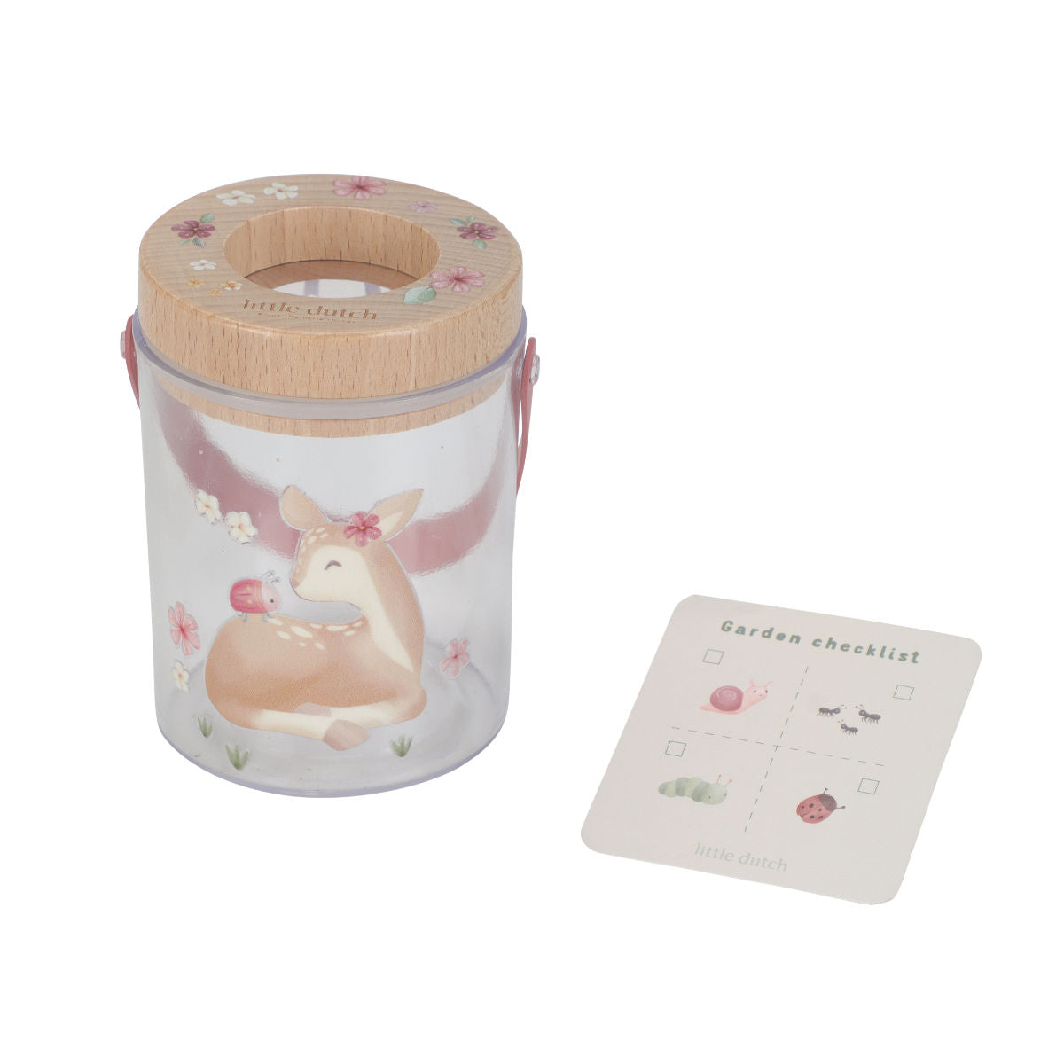 Little Dutch Insektenglas mit Lupe rosa- Fairy Garden Lupenglas