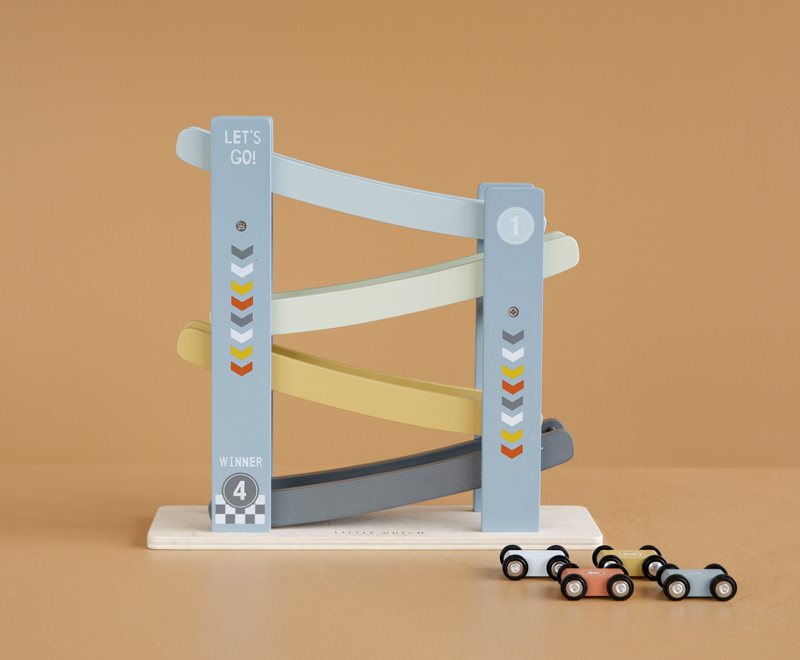 Little Dutch Holzrollbahn Auto blau LD7008 - die Kugelbahn