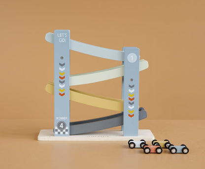 Little Dutch Holzrollbahn Auto blau LD7008 - die Kugelbahn