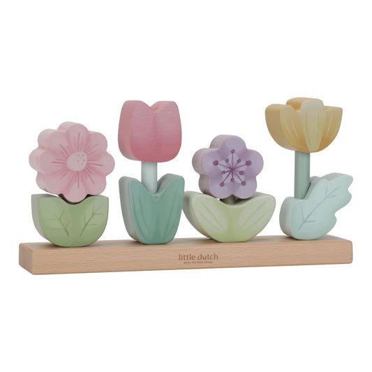 Little Dutch Stapelpuzzle Blumen Fairy Garden FSC Holz mit Lasergravur Zur Taufe