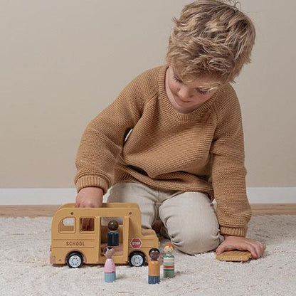 Little Dutch Schulbus Holz mit Spielfiguren